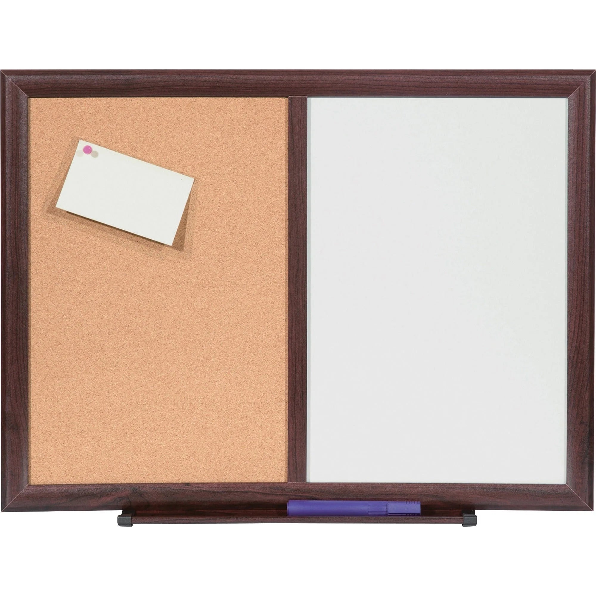 Lorell Combo Dry-Erase/Cork Board - 36x48 - Mahogany Frame - Boards