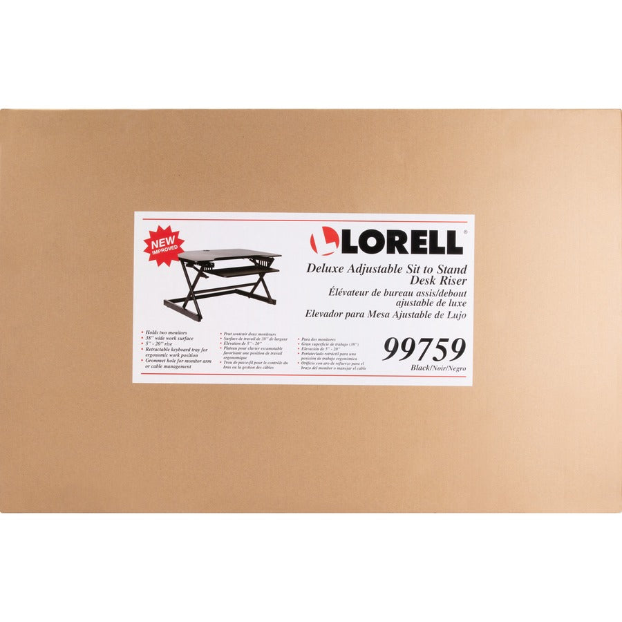 Lorell Deluxe Adjustable Desk Riser - Top
