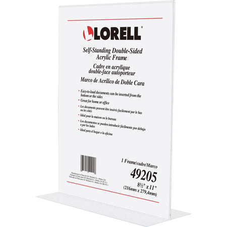 Lorell Double-sided Acrylic Frame - 8.50’’ x 11’’ - Countertop Display - Signs & Nameplates