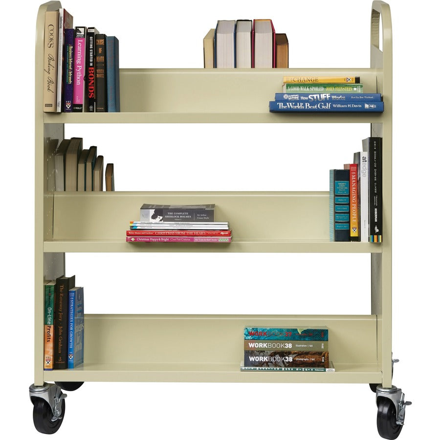 Lorell Double-sided Book Cart - Front