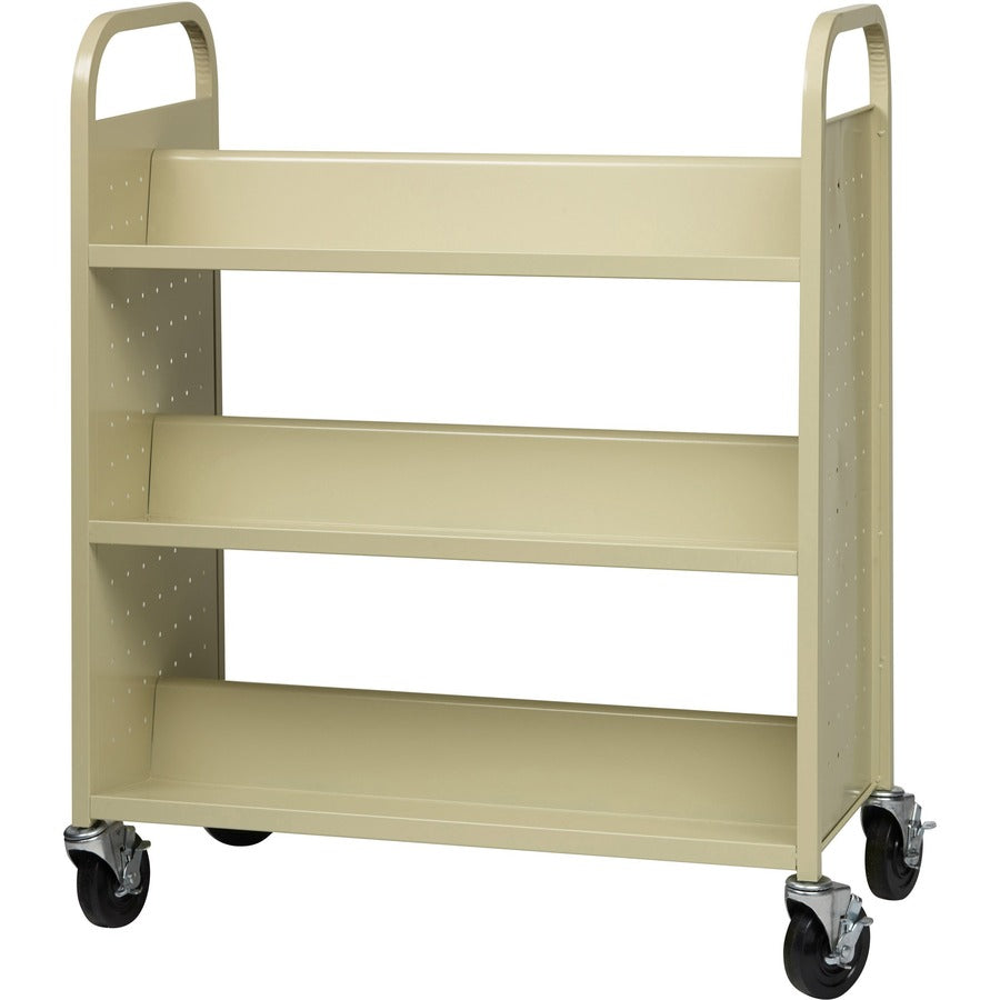 Lorell Double-sided Book Cart - Left