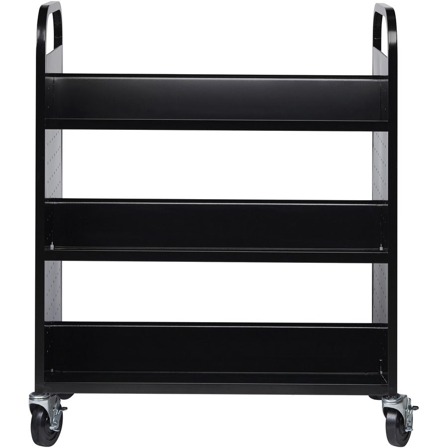 Lorell Double-sided Book Cart - Front