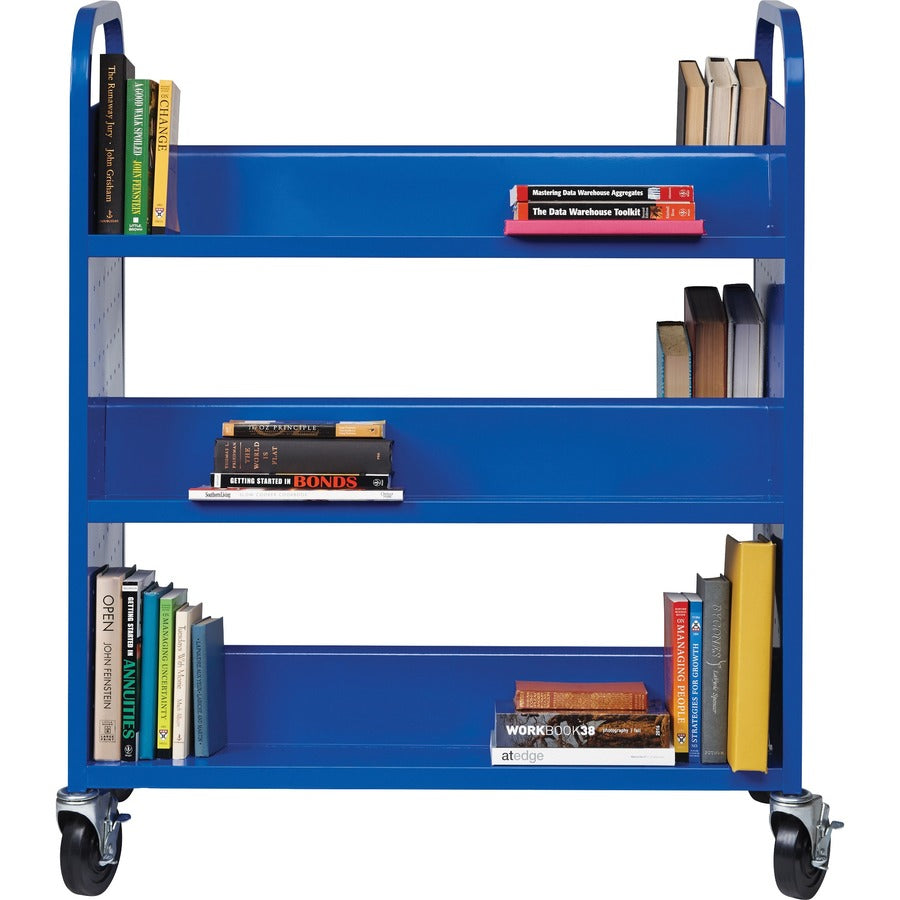Lorell Double-sided Book Cart - Front