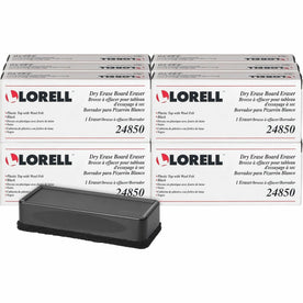 Lorell Dry-Erase Board Erasers: Black - Pack of 12 - & Easel Accessories
