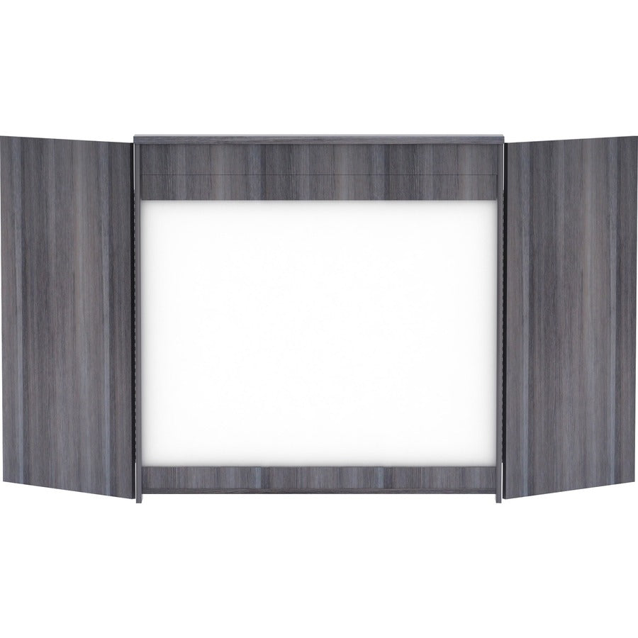 Lorell Dry-erase Whiteboard Presentation Cabinet - Rear