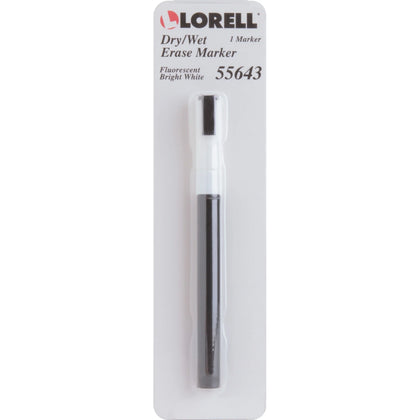 Lorell Dry/Wet-Erase Marker: White Ink - 1 Each - Markers & Dry-Erase
