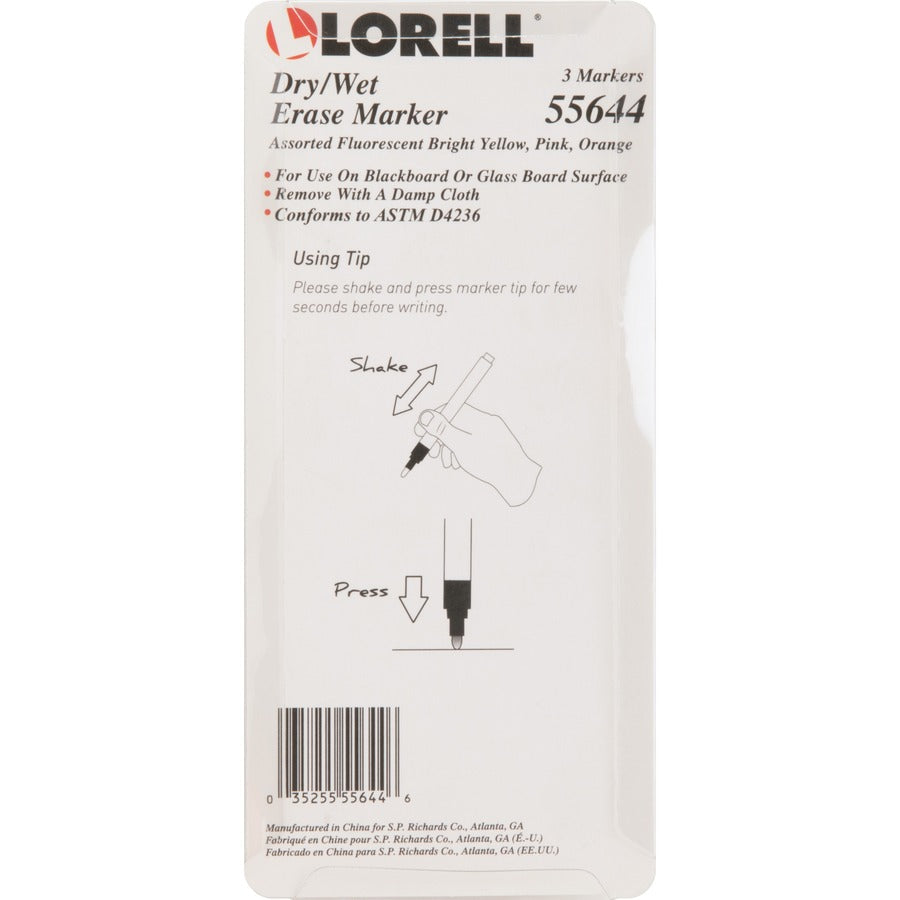 Lorell Dry/Wet-Erase Markers - Rear
