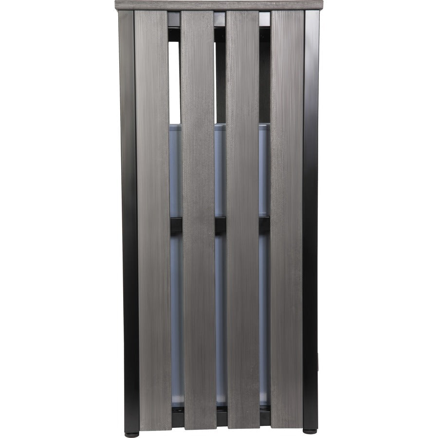 Lorell Faux Wood Outdoor Waste Bin - Rear