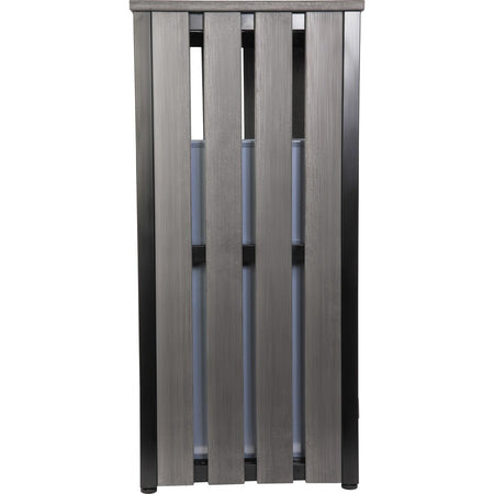 Lorell Faux Wood Outdoor Waste Bin - Rear