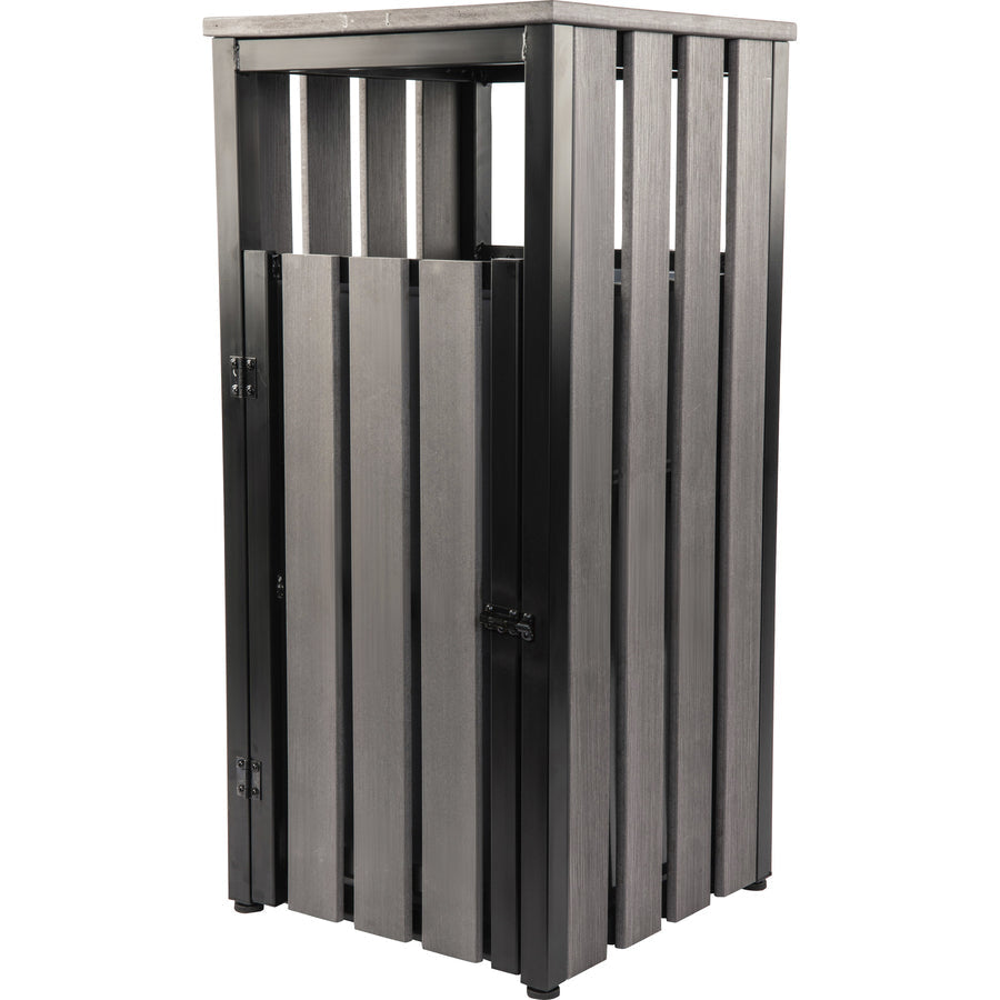 Lorell Faux Wood Outdoor Waste Bin - Alternate-Image1