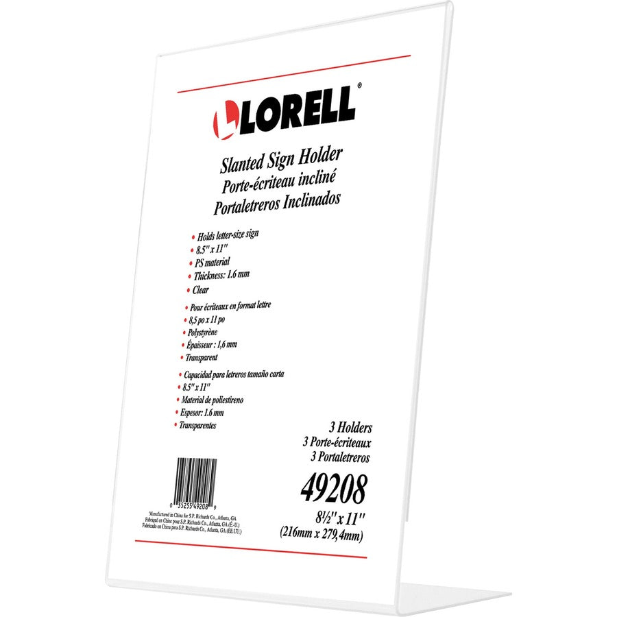 Lorell L-base Slanted Sign Holder Stand - Left
