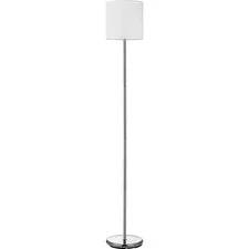 Lorell LED Contemporary Floor Lamp - 65’’ Height x 12’’ Width - 10 W Bulb - Brushed Nickel - Floor-mountable - Silver