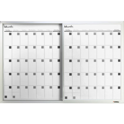 Lorell Magnetic Dry-Erase Calendar Board - 36x24 - Frost Surface - Boards