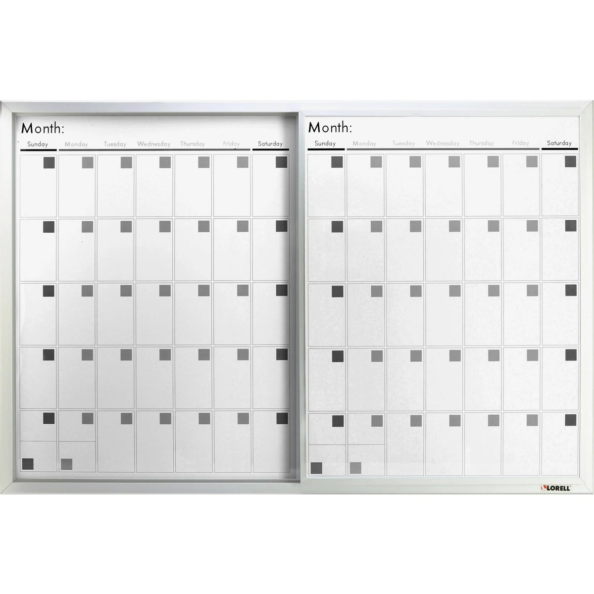 Lorell Magnetic Dry-Erase Calendar Board - 36x24 - Frost Surface - Boards
