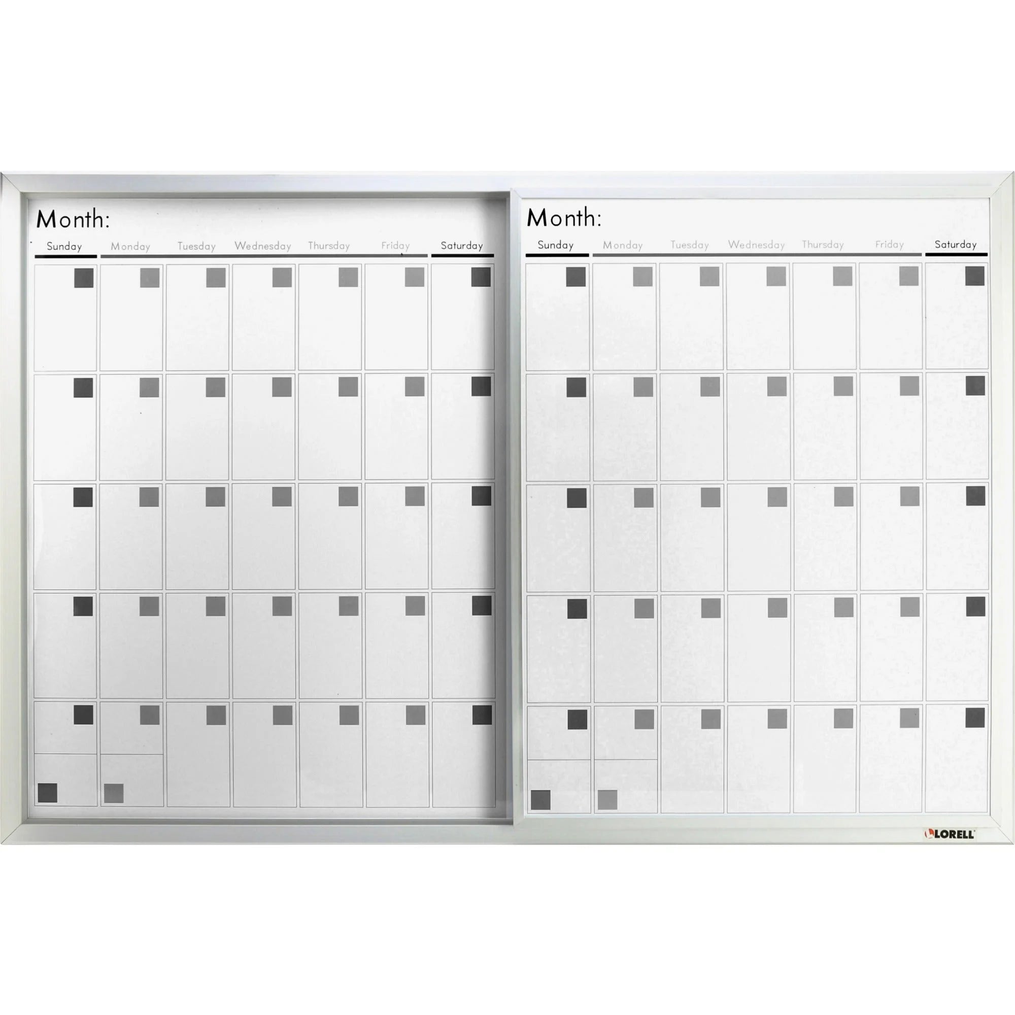 Lorell Magnetic Dry-Erase Calendar Board - 36x24 - Frost Surface - Boards