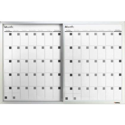 Lorell Magnetic Dry-Erase Calendar Board - 36x24 - Frost Surface - Boards