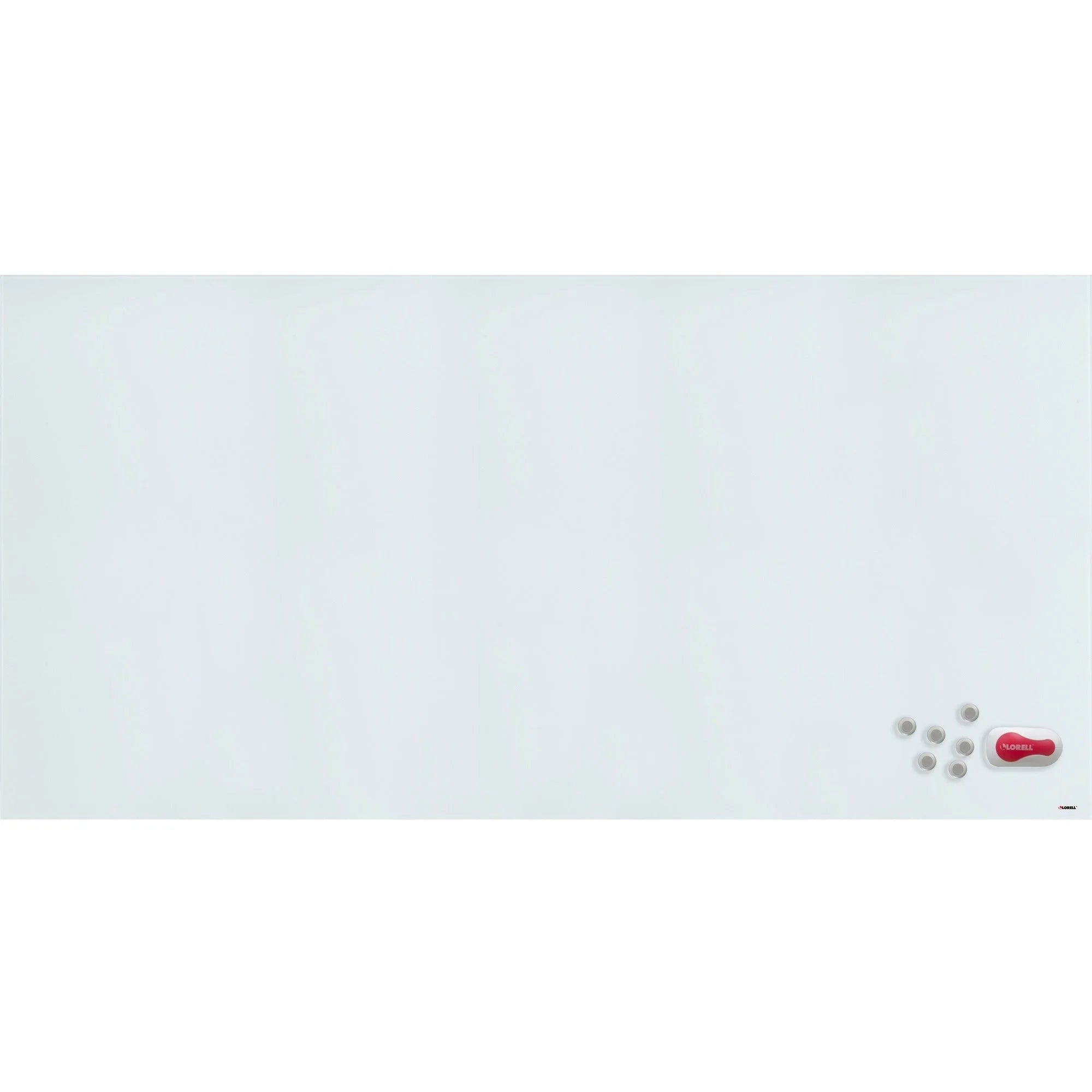 Lorell Magnetic Glass Dry-Erase Board - 8x4 ft White Surface - Dry Erase Boards