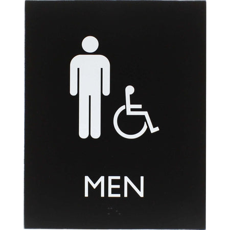 Lorell Men’s Handicap Restroom Sign: ’Men’ Print 6.4’’ x 8.5’’ Braille Plastic - Signs & Nameplates
