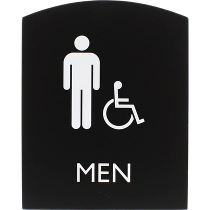 Lorell Men’s Handicap Restroom Sign: ’Men’ Print - Easy Readability Braille - Signs & Nameplates