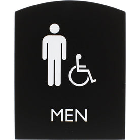 Lorell Men’s Handicap Restroom Sign: ’Men’ Print - Easy Readability Braille - Signs & Nameplates