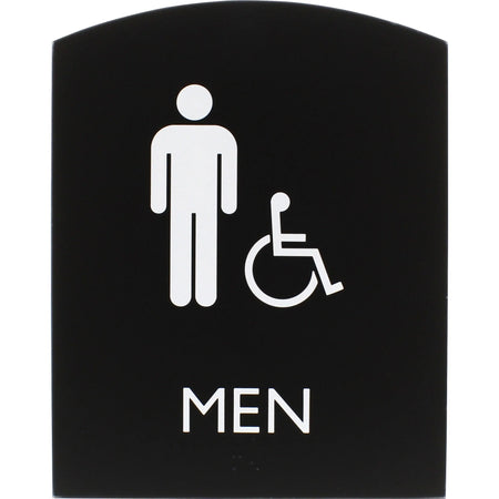 Lorell Men’s Handicap Restroom Sign: ’Men’ Print - Easy Readability Braille - Signs & Nameplates