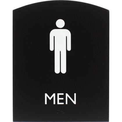 Lorell Men’s Restroom Sign: ’Men’ Print 6.8’’ x 8.5’’ - Easy Readability Braille - Signs & Nameplates