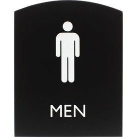 Lorell Men’s Restroom Sign: ’Men’ Print 6.8’’ x 8.5’’ - Easy Readability Braille - Signs & Nameplates