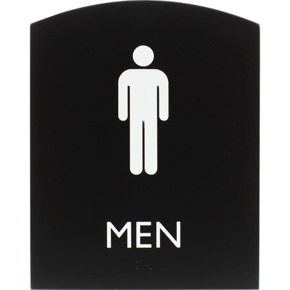 Lorell Men’s Restroom Sign: ’Men’ Print 6.8’’ x 8.5’’ - Easy Readability Braille - Signs & Nameplates