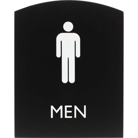 Lorell Men’s Restroom Sign: ’Men’ Print 6.8’’ x 8.5’’ - Easy Readability Braille - Signs & Nameplates