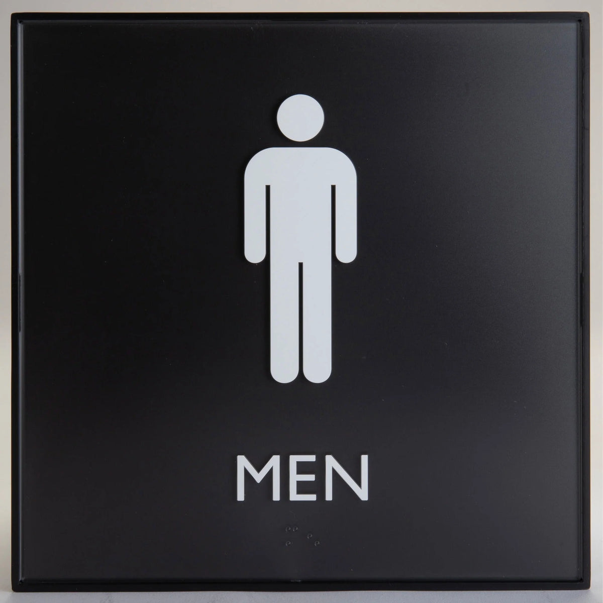 Lorell Men’s Restroom Sign: ’Men’ Print 8x8 Square Surface-mountable - Signs & Nameplates