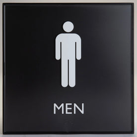 Lorell Men’s Restroom Sign: ’Men’ Print 8x8 Square Surface-mountable - Signs & Nameplates
