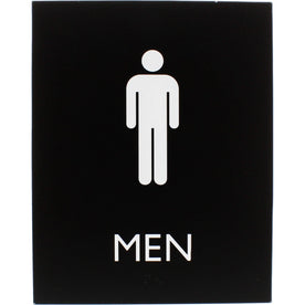 Lorell Men’s Restroom Sign: ’Men’ Print/Message - 6.4’’ x 8.5’’ - Surface-mountable - Signs & Nameplates