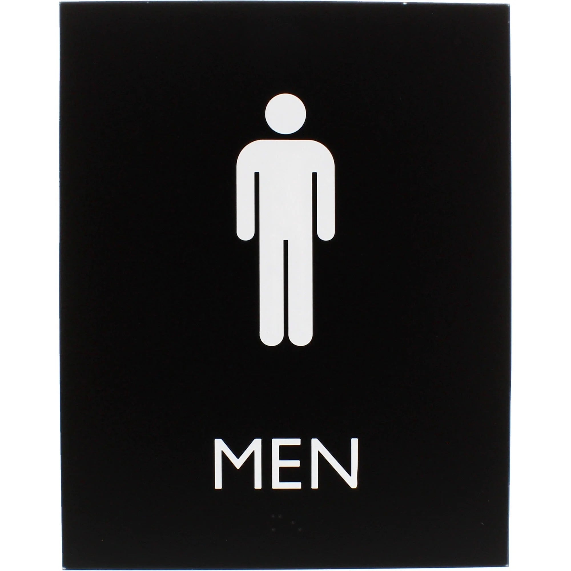 Lorell Men’s Restroom Sign: ’Men’ Print/Message - 6.4’’ x 8.5’’ - Surface-mountable - Signs & Nameplates