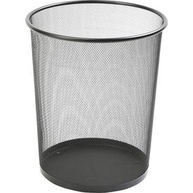 Lorell Mesh Waste Bin: 4.70 gal Round Steel Bin Black - Containers & Lids