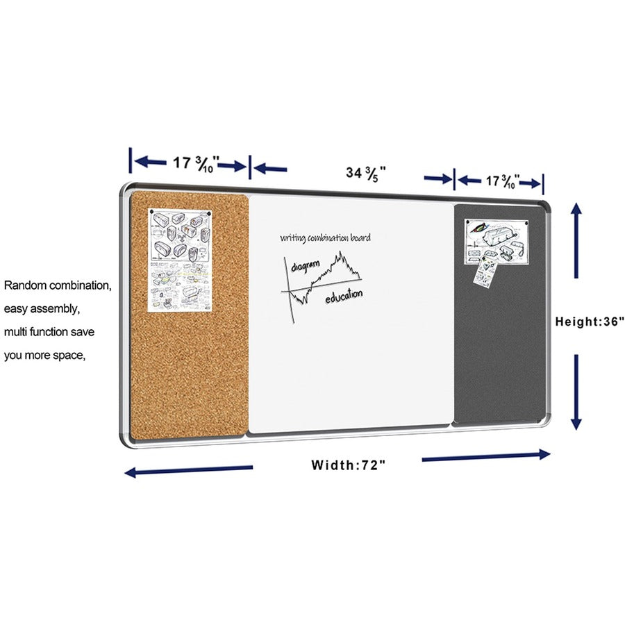 Lorell Mounting Frame for Whiteboard - Silver - Alternate-Image3