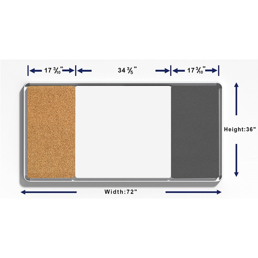 Lorell Mounting Frame for Whiteboard - Silver - Alternate-Image1