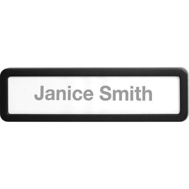 Lorell Recycled Cubicle Nameplate: Wall-Mounted Plastic Sign - Black - Signs & Nameplates