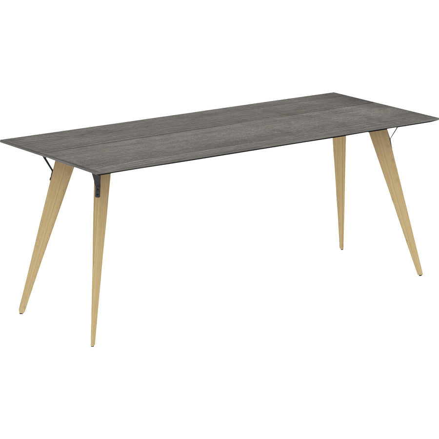 Lorell Relevance Series Natural Wood Desk Frame - Alternate-Image2