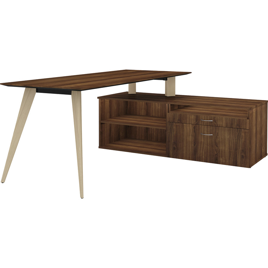 Lorell Relevance Wood Frame for 30" L-shape Desk - Alternate-Image2