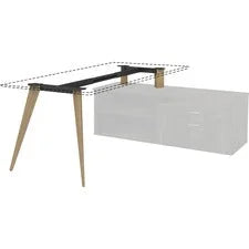 Lorell Relevance Wood Frame for 30’’ L-shape Desk - 28.5’’ Height x 68’’ Width 23’’ Depth - Finish: Natural