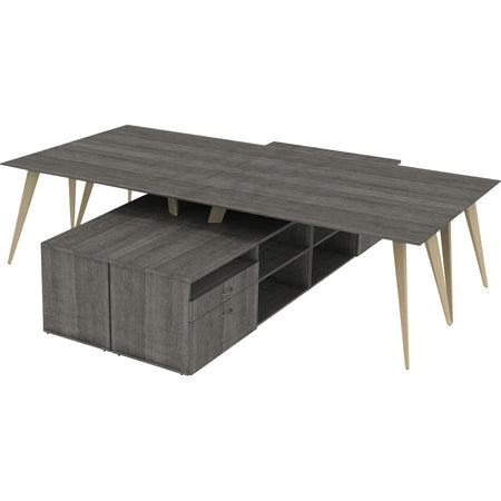 Lorell Relevance Wood Frame for 30" L-shape Desk - Alternate-Image4