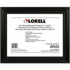 Lorell Two-toned Certificate Frame - 13’’ x 10.50’’ Size - Desktop Wall Mountable - Vertical Horizontal - Black - 1