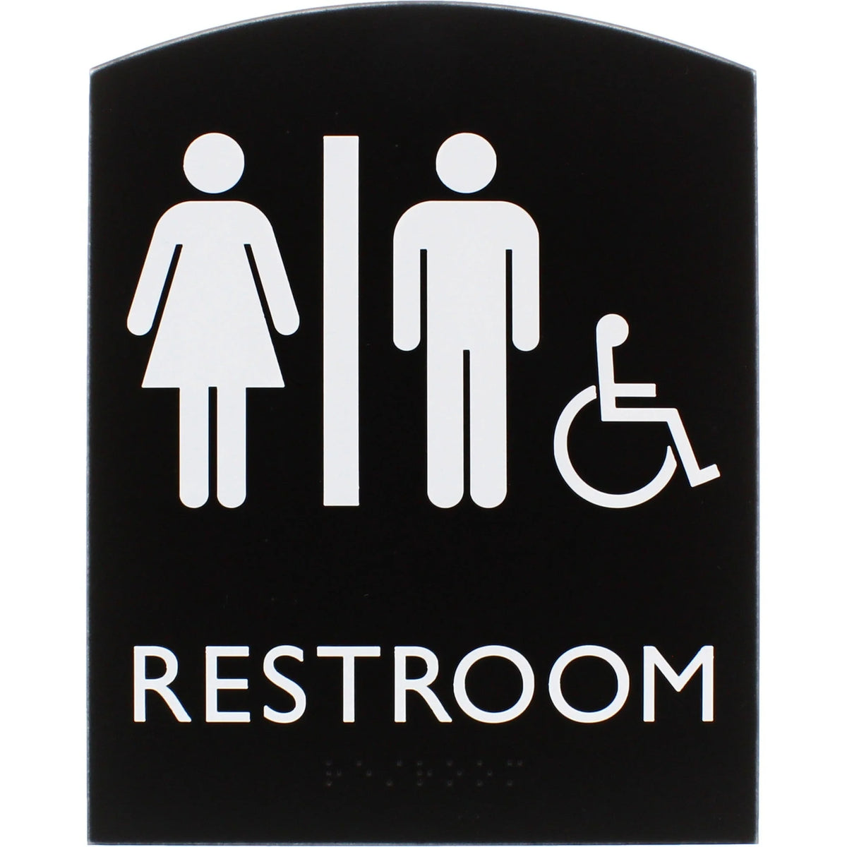 Lorell Unisex Handicap Restroom Sign: 6.8’’ x 8.5’’ - Easy Readability & Braille - Signs Nameplates