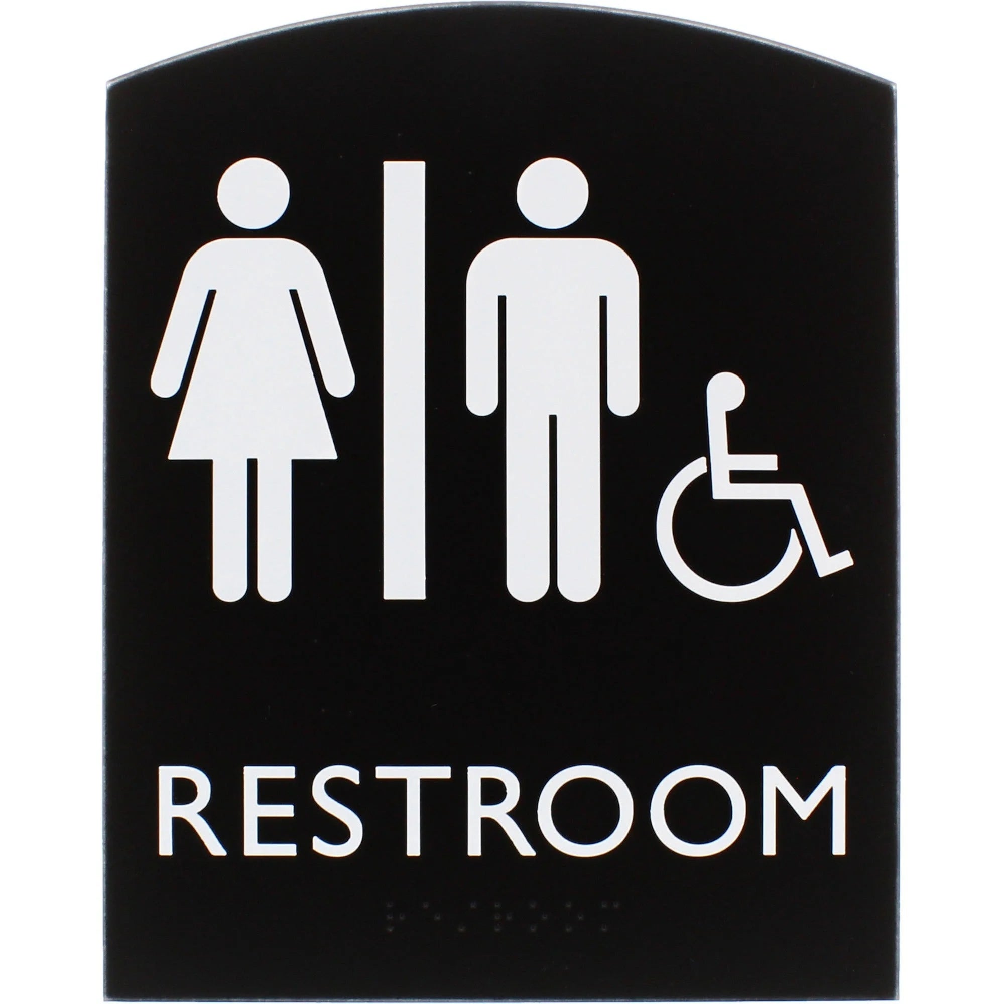 Lorell Unisex Handicap Restroom Sign: 6.8’’ x 8.5’’ - Easy Readability & Braille - Signs Nameplates