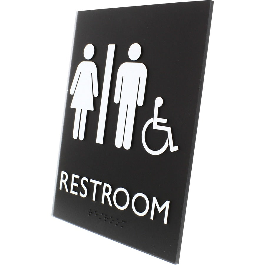 Lorell Unisex Handicap Restroom Sign - Left