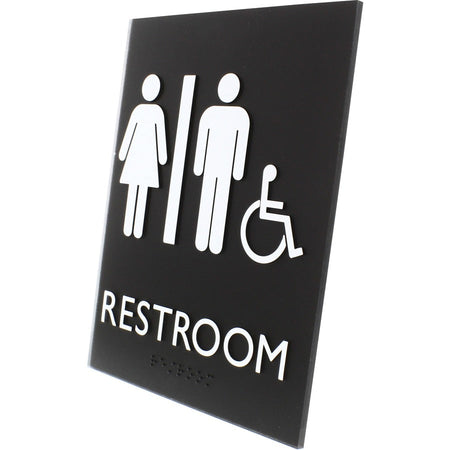 Lorell Unisex Handicap Restroom Sign - Left