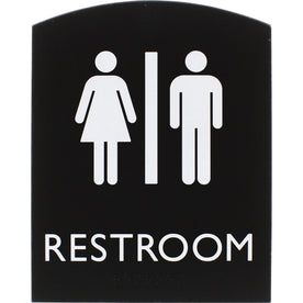 Lorell Unisex Restroom Sign: 6.8’’ x 8.5’’ - Easy Readability & Braille - Signs Nameplates