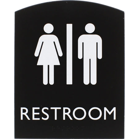 Lorell Unisex Restroom Sign: 6.8’’ x 8.5’’ - Easy Readability & Braille - Signs Nameplates