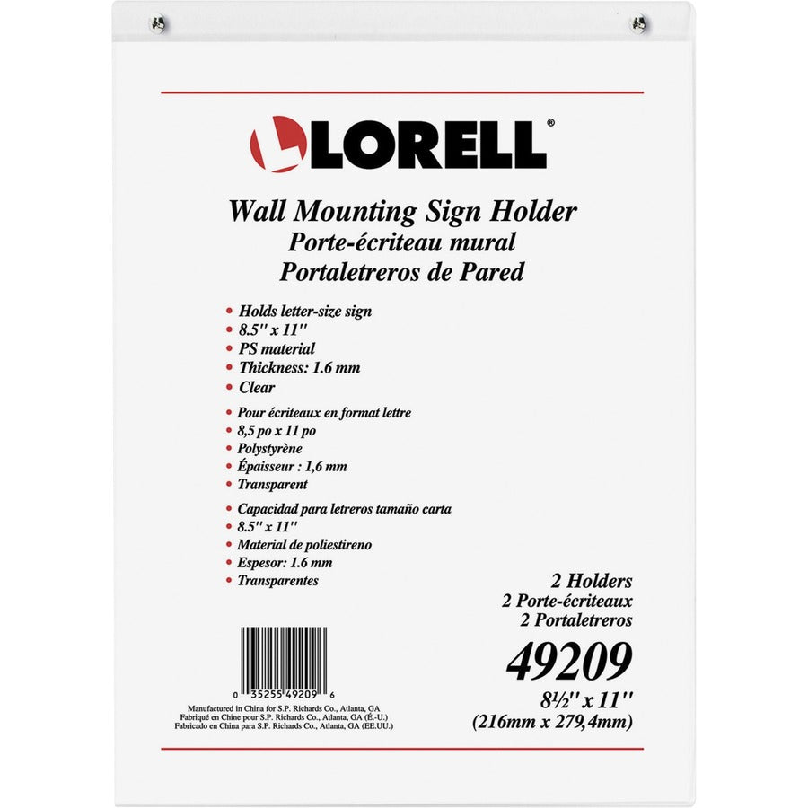 Lorell Wall-Mounted Sign Holders - Front