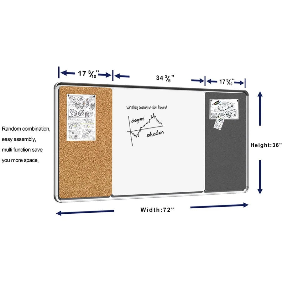 Lorell Whiteboard Mounting Frame: Silver Aluminum - 1 Each - Board & Easel Accessories